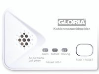 GLORIA KO1 Kohlenmonoxidmelder / CO Melder mit auswechselbarer Batterie