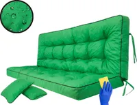 Hobbygarden Sitzkissen Bankkissen Bankauflage für Gartenbank Schaukelkissen Bodenkissen Kissen für Hollywoodschaukel Outdoor / Indoor - Pola - 180 cm - Grün