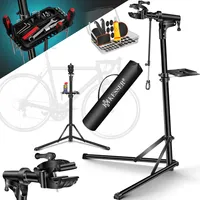 KESSER® Fahrradmontageständer Profi Reparaturständer Aluminium für Fahrräder Mountainbikes E-bike Schwerlast-Montageständer Fahrradständer  +Tasche mit Schnelllösevorrichtungen Klemmkopf 360° drehbar
