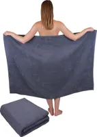 Betz 2 Stück XXL Duschtücher 100 x 150 cm BERLIN  Badetücher 100% Baumwolle Farbe – dunkelgrau