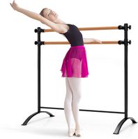 GOPLUS 122 cm Tragbare Ballettstange, Freistehende Tanzstange mit 4 verstellbaren Höhenpositionen & Stabiler Metallrahmen, doppelte Ballettstange für Zuhause & Fitnessstudio