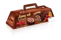 MARLENKA® Honig-Tortenrolle mit Kakao und Himbeeren 300 g