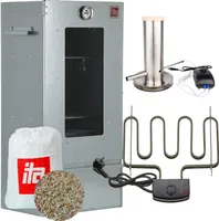 ITA Räucherofen 7002 - Premium Räucherschrank aus Edelstahl - 3 Etagen 81 cm - Sichtfenster - Qualität  EU - Smoker - Direkt vom Hersteller