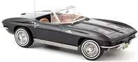 Norev 189055 Chevrolet Corvette Sting Ray Cabriolet schwarz 1963 Maßstab 1:18 Modellauto