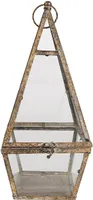 Clayre & Eef Laterne 19x19x45 cm Braun Metall Glas