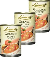 Lacroix Gulasch Suppe zartes Rindfleisch pikant gewürzt 400ml 3er Pack