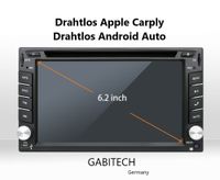 6.2 Zoll 2 DIN Android 13 AUTORADIO GPS Navi BLUETOOTH WIFI DVD SD RDS FM Drahtlos Carplay und Android Auto