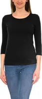 Alkato Damen Shirt 3/4 Arm mit Rundhals, Farbe: Schwarz, Größe: S
