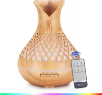 Mulisoft 500ml Diffuser Fernbedienung Aroma Diffuser für Ätherische Öle Ultraschall Luftbefeuchter mit 7 Farben LED, Timer-Einstellung, Auto-Off