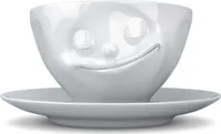 TV Kaffeetasse glücklich weiß 200 ml Tasse Milchkaffee Porzellan Kaffee