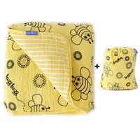 Milk&Moo Buzzy Bee Musselin Flauschige Babydecke, 100% Baumwolle,  Musselin Babydecke für Kinderwagen und Babyschale, 90x110 cm, gelb