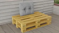 Palettenkissen Set WASSERDICHT Sitzkissen Rückenkissen 120 x 80 cm 60 x 40 cm NEU Größe und Farbe: 60x40x12cm HELLGRAU (774093)
