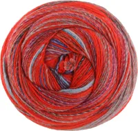 Lana Grossa GOMITOLO MAGICO 200 g Farbverlauf-Dochtgarn mit 700 m Lauflänge, Farbe:3029 - Bordeaux/Feuerrot