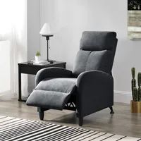 Fotel tapicerowany Bregenz fotel rozkładany fotel rozkładany 102x60x92 cm fotel TV fotel z regulowanym oparciem fotel TV wykonany z tkaniny ciemnoszary [en.casa]