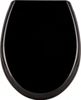 YUENFONG WC víko s mechanismem Soft-Close WC sedátko WC sedátko WC víko WC sedátko z tvrdého plastu Antibakteriální WC víko (černé)