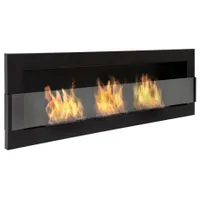 etanol Nice-House 1200x400mm.krb setanolom 1200 mm čierny so sklom. Krb na etanol na zabudovanie do steny alebo na zavesenie na stenu