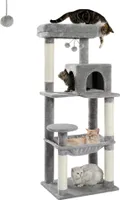 Purpurra Katzenbaum für große Katzen mit Metall Plüsch Hängematte 116cm/ 143 cm