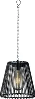 Solar Gartenleuchte LED Hängelampe 17x18cm Metall Schwarz / Warmweiß