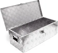 Wiltec Werkzeugbox Alu 76x32x24,5 cm Silberfarbene Transportbox, Werkzeugkiste inkl. Schlüssel, Alubox mit Handgriffen