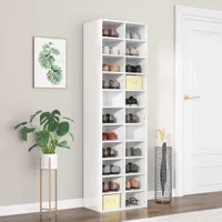 vidaXL Schuhschrank Hochglanz-Weiß 54x34x183 cm Holzwerkstoff