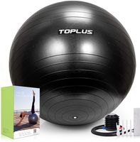 TOPLUS Gymnastikball Sitzball Extra dicker Sportball Yogaball (Büro & Hause & Fitnessstudio)，65cm，schwarz