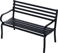 Outsunny Gartenbank Sitzbank Bank Metall Gartenmöbel 2-Sitzer Schwarz 2 Module (Modell 2)