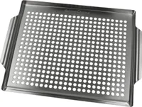 deluxe4home® Grillschale aus Edelstahl 40 x 30 cm I Für Grillgemüse & empfindliches Grillgut I Für alle Grillarten I Grillkorb 100% Edelstahl