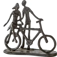 Casablanca by Gilde Dekofigur Design Skulptur Pair on Bike brüniert H. 15 cm,74610