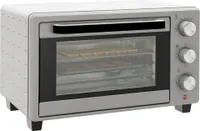 HOMCOM Minibackofen 21L 1400W 60 Min. Timer, Kleinbackofen mit 100 °C-230 °C einstellbar Temperatur Garzeit, Mini Ofen mit Backblech, Silber
