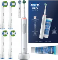 Oral-B | Elektrische Zahnbürste - PRO 3 3800 - Weiß - 3 Reinigungsmodi - 4 Ersatzköpfe