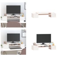 vidaXL Monitorständer Weiß 70x27,5x15 cm Massivholz Kiefer - Monitorständer - Bildschirmständer - Tastaturständer - Monitorerhöhung