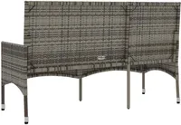 vidaXL Gartenbank 3-Sitzer mit Kissen Grau Poly Rattan