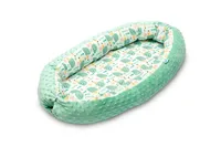 SENSILLO Baby Nestchen 100% Baumwolle + Minky - 70x30 cm - Mintfarbene Igel