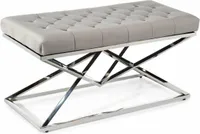 HowHomely Sitzbank Gepolstert Glamour - Stilvolle Sitzgelegenheit für jeden Raum, grau 98 cm