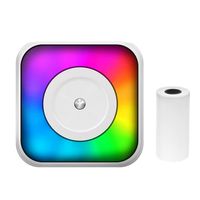 Mini-Drucker, Thermodrucker with RGB Licht Bluetooth Fotodrucker fuer Smartphone mit 1 Papierrollen 57 mm, kompatibel mit iOS Android