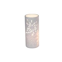Formano Leuchte zylindrisch 28 cm Aurea Blume Porzellan weiß Lampe
