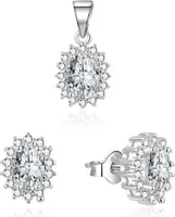 Silberschmuck-Set mit Zirkonia AGSET159 (Anhänger, Ohrringe)