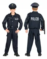 Streifenpolizist Kostüm für Kinder Blau zu Halloween und Fasching Größe: 5-7 Jahre