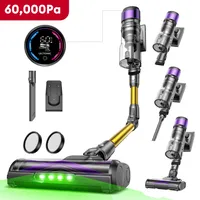 Ultenic U20UL Akku Staubsauger,60000Pa/ 600W/60Min, Staubsauger Kabellos Mit Selbststehendes Design, Flexibles Biegegelenk, Anti-Tangle Bodenbürste