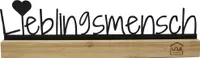 UNUS® Lieblingsmensch Schriftzug Deko-Aufsteller Bambusholz Aufsteller Geschenk