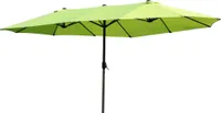 Podwójny parasol Sunny z korbą ręczną zielony owalny 460 x 270 x 240 cm