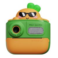 K64 Dětská kamera，Dětská tiskárna, termotiskárna, multifunkční kamera, 48 MP, vhodná pro děti od 3 let, zelená mrkev