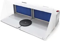 Wiltec Doppel Airbrush Absauganlage 6 m³/min, nur 52 dB, zur Absaugung von Farbe Farbnebel Sprühnebel, Filter erweiterbar