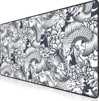 Titanwolf Gaming Mauspad XXL, 900 x 400 x 3 mm, Schreibtischunterlage, abwaschbar, rutschfeste Rückseite, Geschwindigkeit & Präzision, Koi Tattoo