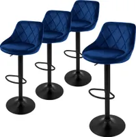 ML-Design 4er Set Barhocker Tresenhocker  360° drehbar, Gepolsterter Barstuhl mit Rückenlehne und Fußstütze, 62-82 cm