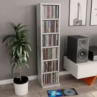 vidaXL CD-Schrank Betongrau 21x20x88 cm Holzwerkstoff