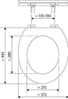 'aquaSu® Holz WC-Sitz mit Absenkautomatik Venezia Weiß gekalkt, Schnellbefestigung, Metallscharnier, robuster Holzkern Toilettendeckel, ovaler O Form WC-Deckel, Holzfurnier Weiß gekalkt, 40308 5