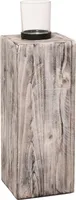 VIVANNO Kerzenständer Holz LUMIRA, Weiß antik - 16x16x60 cm