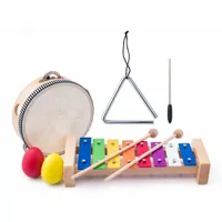 Woody Music Set (Xylophon, Tamburin / Trommel, Triangel, 2 Maracas-Eier)