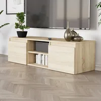 TV-Schrank Lowboard Fernsehschrank mit 2 Türen und 1 Einlegeboden​, 120x40x36 cm, Sonoma